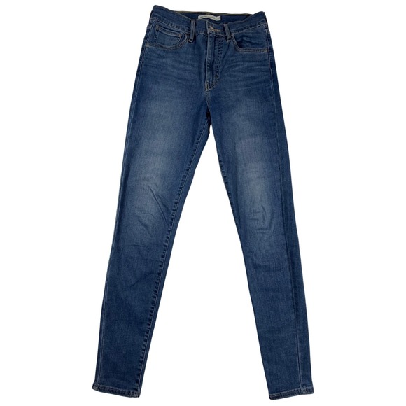 Levi's Denim - Levis Premium Mile High Super Skinny Jeans Womens 27 Medium Wash Blue Denim 4309
